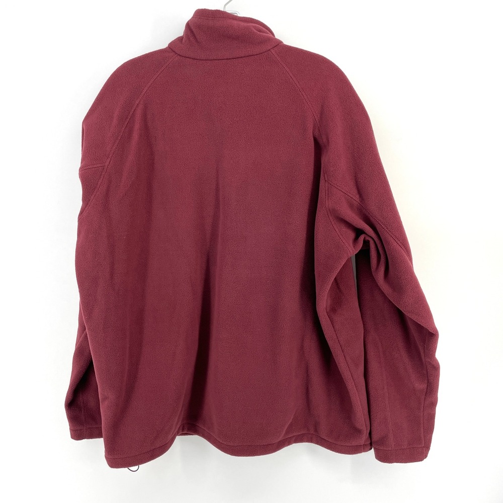 Columbia Yellowstone National Park Fleece Jacket Mens XL Maroon Full Zip Moose - Picture 4 of 9